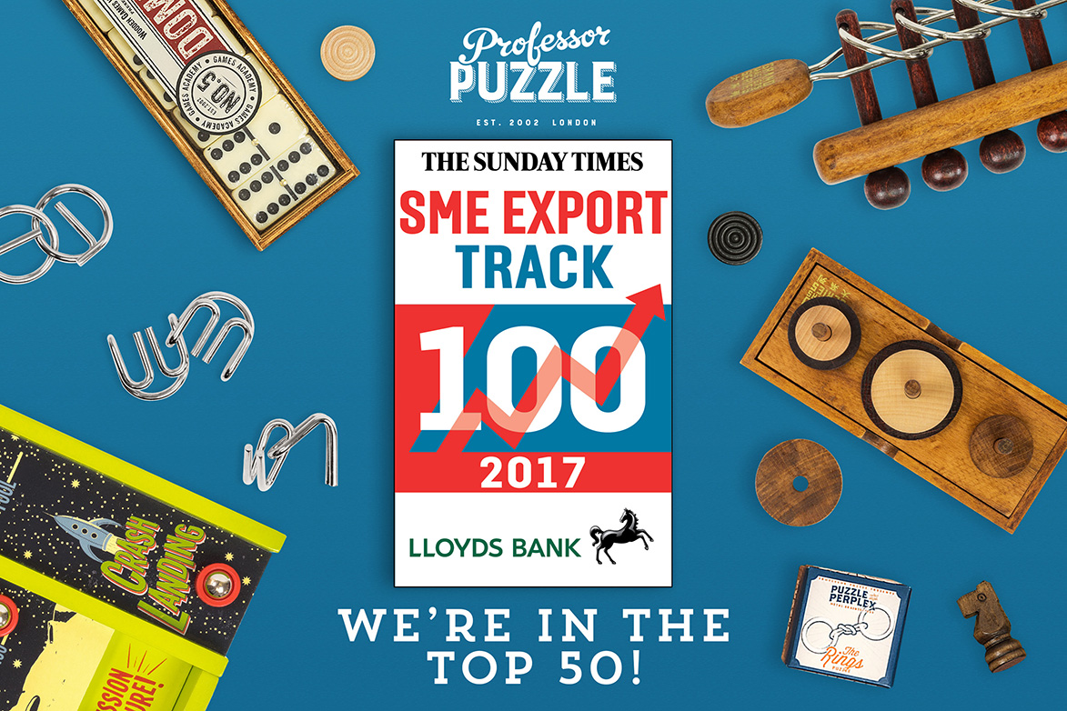 The Sunday Times SME Export 100 names Professor Puzzle in the top 50