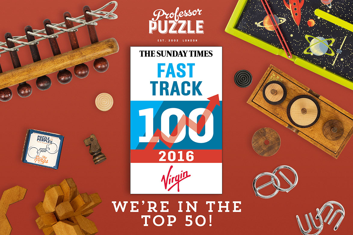 Professor Puzzle claims coveted spot in the Sunday Times Virgin Fast Track 100!